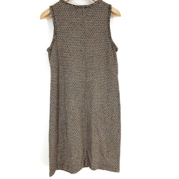 J Jill Dress Size XS Womens Butterscotch Tweed Knit Shift Jumper Pocket Fringe - Picture 6 of 9